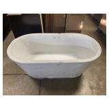 60" White Freestanding Bathtub