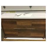 60" brown vanity a broken top