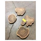 Decorative Teak wood pieces x4.