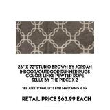 26" x 72" Studio Brown by Jordan Runner Rug x 2