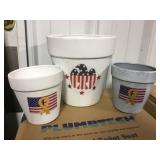 Patriotic flower pots x10, some damage