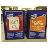Mix: laquer thinner & denatured alcohol x 3 gals