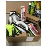 mix lot: sponge trowels, fly tape, gloves & more