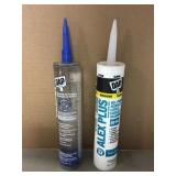 mix: white caulk/clear silicone water sealant x2