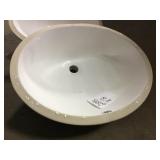 white ceramic drop in sink x 2