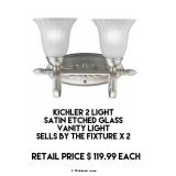 Kichler 2 Light Vanity Fixture x 2