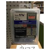 1/4in x 1 3/4in Concrete and masonry screws x2.