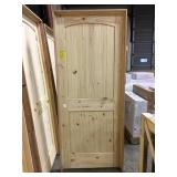 32" RH Unfinished Pine Int Door w/ oak jamb.