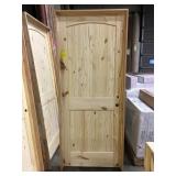 32" LH Unfinished Pine Int Door w/ oak jamb.