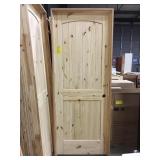 30" LH Unfinished Pine Int Door w/ oak jamb.