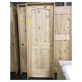 28" LH Unfinished Pine Arch Top Interior Door.