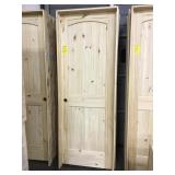 28" RH Unfinished Pine Arch Top Interior Door.