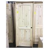 30" LH Unfinished Pine Arch Top Interior Door.