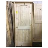 30" RH Unfinished Pine Arch Top Interior Door.