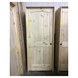 32" LH Unfinished Pine Arch Top Interior Door.