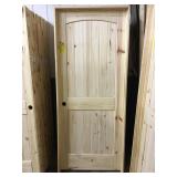 32" RH Unfinished Pine Arch Top Interior Door.