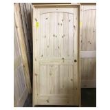 36" LH Unfinished Pine Arch Top Interior Door.