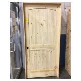 36" RH Unfinished Pine Arch Top Interior Door.