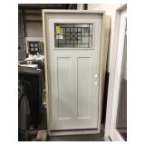 36in x 80in LH craftsman style ext door damaged.
