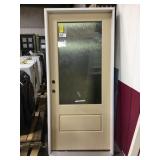 36in x 80in RH fiberglass 3/4 view ext door.