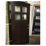 36 in LH  Woodgrain fiberglass slab door