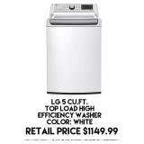 LG 5cu.ft Top Load Washer