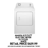 Amana 6.5cu.ft Electric Dryer