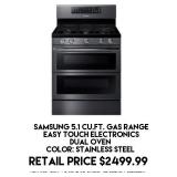Samsung 5.1cu.ft Gas Range
