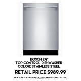 Bosch 24" Top Control Dishwasher