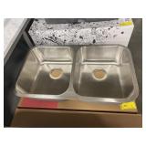 8" Kindred Double Bowl SS Kitchen Sink.