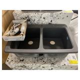 9" Franke Dbl Bowl Sink w/ Faucet & Dispenser