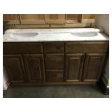 60 in brown dbl bowl vanity