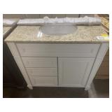 37" Spceckled Vanity Top w/White Base