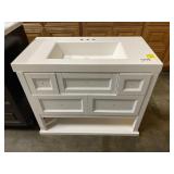 36" White Vanity Top w/White Base