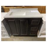 36" Speckled Vanity Top w/Chocolate Base