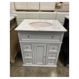 28" White/Brown Vanity Top w/Light Grey Base
