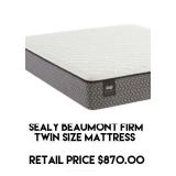 Sealy Beaumont Firm Twin Size Mattress
