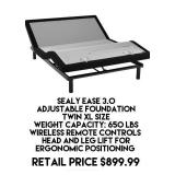Sealy Ease 3.0 Adjustable Twin XL Size Foundation