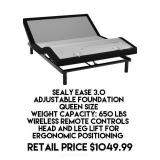 Sealy Ease 3.0 Adjustable Queen Size Foundation