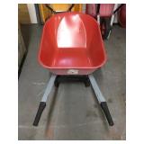 6 cu ft single wheel wheelbarrow.