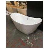 67in x 29 1/4in Acrylic bathtub damaged.