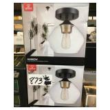 Flush mount globe lights x2.