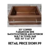 30" Copper Farmhouse Sink
