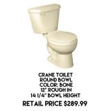 Crane Toilet Round Bowl