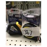 33ft & 25ft tape measures.