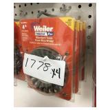 Weiler 4in standard twist knit wire wheel x4