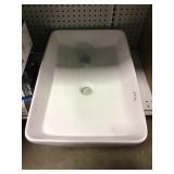 23" x 15" Rectangular White Vessel Sink