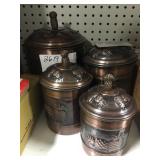 antique copper pineapple canister set