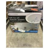 homewerks bath fan with bluetooth speakers.