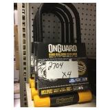 115mm OnGuard Bulldog Key U-Lock x 4